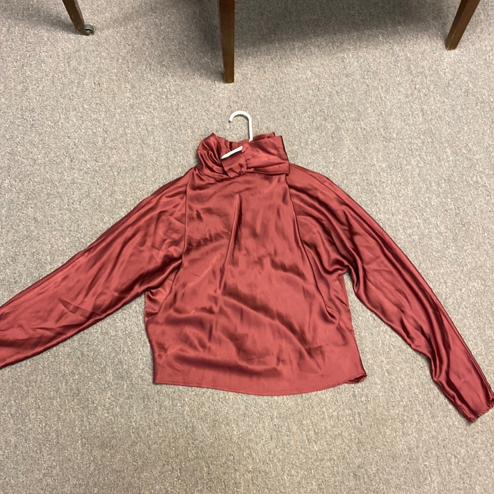 Crimson dressy blouse
